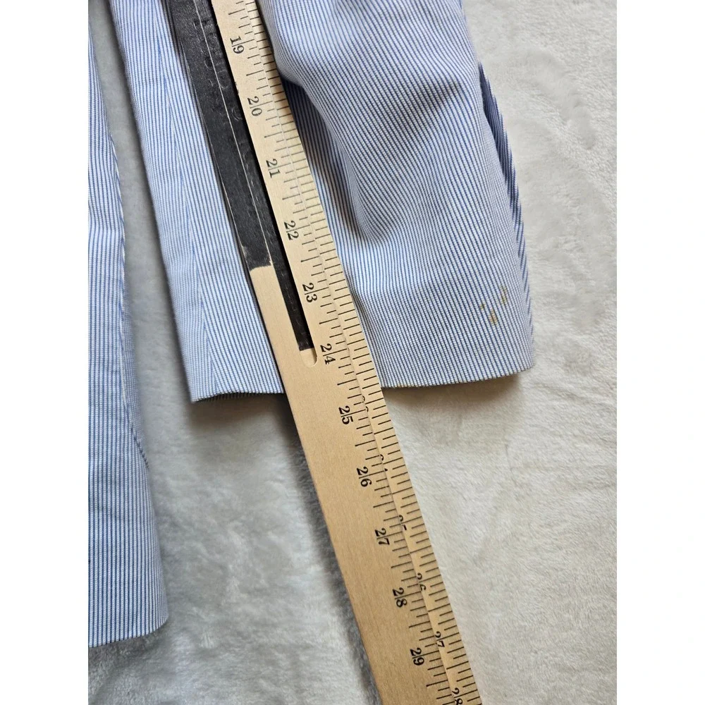 Alan‎ Flusser Seersucker Sport Coat Mens Large Blue White Paisley Lined Blazer